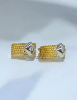 Fashion Pendientes maya con diamante oro bicolor 18k Pendientes Con Brillantes|Pendientes De Oro