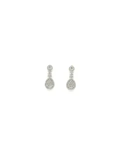 Discount Pendientes novia boda plata lágrima y circonita 4 garras 22mm Pendientes De Plata