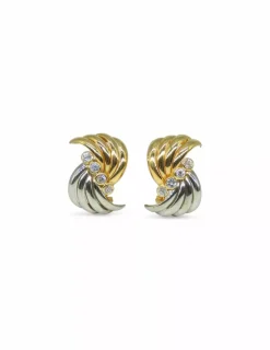 Flash Sale Pendientes nudo en oro blanco y amarillo de 18k Pendientes De Oro