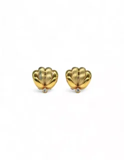 Shop Pendientes ondas bicolor circonita oro 18k Pendientes De Oro