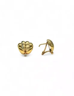 Shop Pendientes ondas bicolor circonita oro 18k Pendientes De Oro