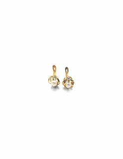 Fashion Pendientes orla perla y circonita oro 18k Pendientes De Oro
