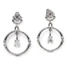 Best Sale Pendientes oro blanco con aro colgando con circonitas 18k Aros De Oro