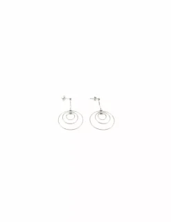 Cheap Pendientes oro blanco largos triple aro Pendientes De Oro