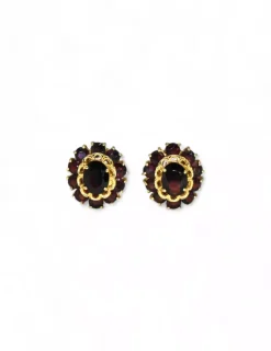 Hot Pendientes oval en forma de flor circonitas oro 18k Pendientes De Oro