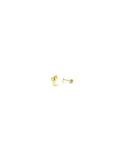 New Pendientes pequeños media luna oro 18k Pendientes De Oro
