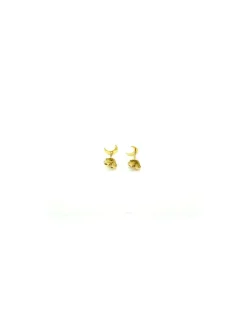 New Pendientes pequeños media luna oro 18k Pendientes De Oro