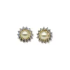 Cheap Pendientes perla con orla de circonitas oro 18k Pendientes De Oro