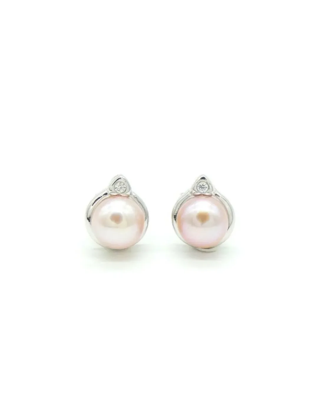 Discount Pendientes perla cultivada rosa plata de Ley rodiada Pendientes De Plata