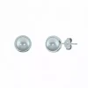 Fashion Pendientes perla cultivada blanca 7mm plata 925 Pendientes De Oro