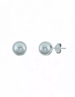 Fashion Pendientes perla cultivada blanca 7mm plata 925 Pendientes De Oro