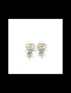 Shop Pendientes perla cultivada blanca en montura plata de Ley rodiada Pendientes De Plata