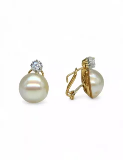 Cheap Pendientes perla Tú y yo oro 18k Pendientes De Oro
