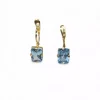 Hot Pendientes piedra agua marina oro 18k Pendientes De Oro
