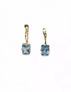 Hot Pendientes piedra agua marina oro 18k Pendientes De Oro