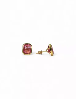 Best Sale Pendientes piedra rosa oro 18k Pendientes De Oro