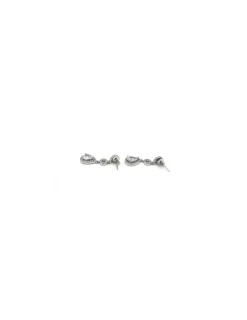 Cheap Pendientes plata boda novia triple montura fantasía circonitas y lágrima 2,5 cm Pendientes De Plata