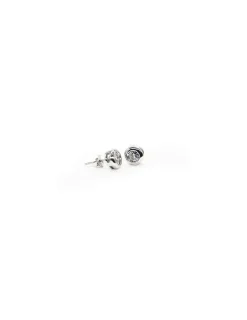 Clearance Pendientes plata chatón 7mm base calada plata rodiada Pendientes De Plata