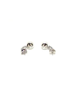 Cheap Pendientes plata con perla blanca y circonita pera Pendientes De Plata