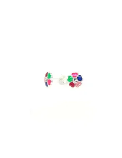 Best Sale Pendientes plata flor circonita esmalte multicolor Pendientes De Plata