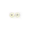 Clearance Pendientes plata flor circonita esmalte blanco Pendientes De Plata