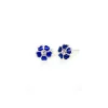 Flash Sale Pendientes plata flor circonita esmalte azul Pendientes De Plata