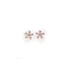 Discount Pendientes plata margarita esmalte rosa Pendientes De Plata