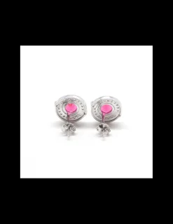 Online Pendientes plata rodiado circonitas 12mm rubí Pendientes De Plata