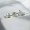 Outlet Pendientes PLATINO 4 garras cuadrado diamantes 0.40ct Platino|Pendientes Con Brillantes