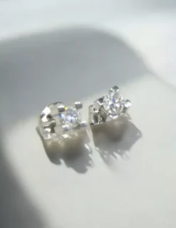 Outlet Pendientes PLATINO 4 garras cuadrado diamantes 0.40ct Platino|Pendientes Con Brillantes