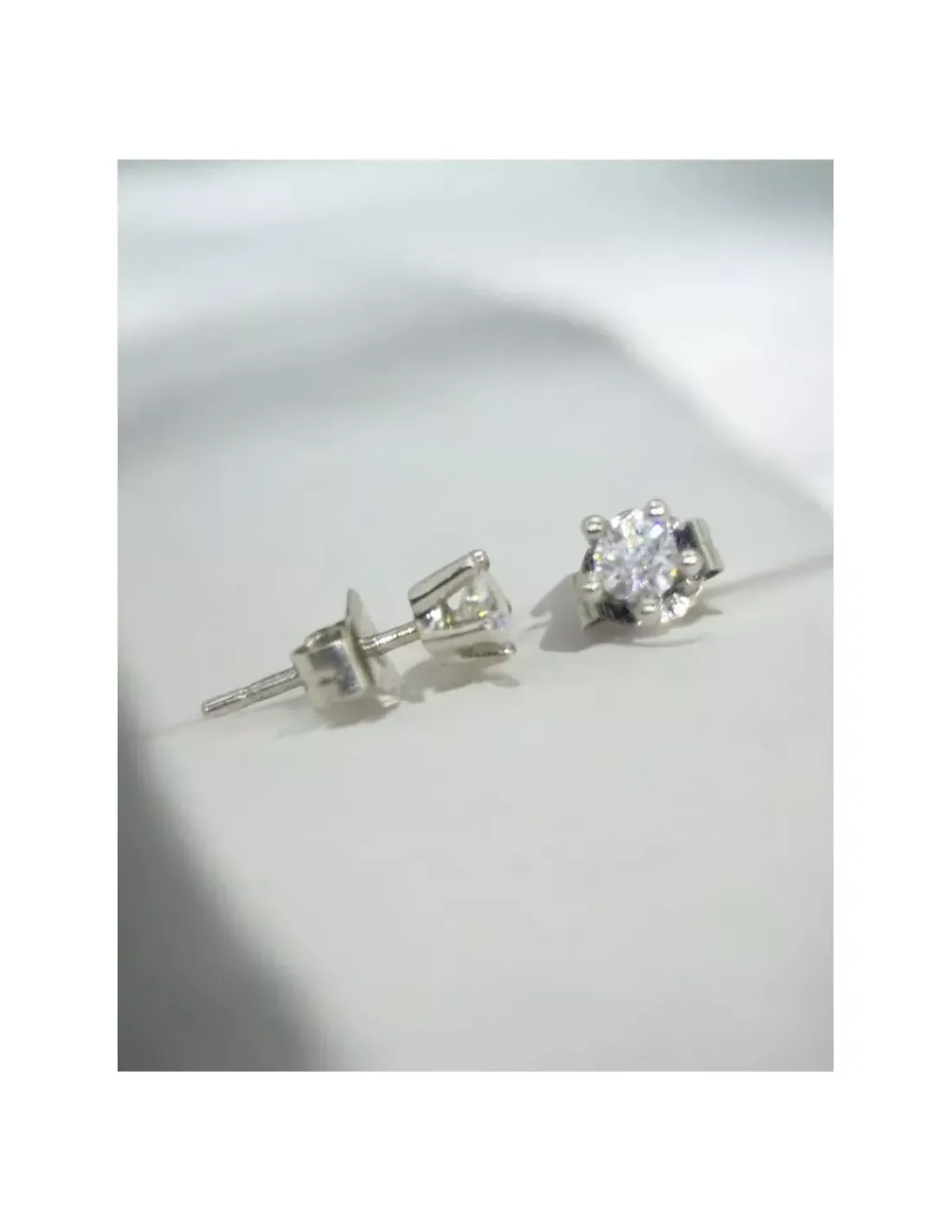 Fashion Pendientes PLATINO 5 garras brillante 0.38ct Platino|Pendientes Con Brillantes