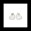 Fashion Pendientes  silueta corazón circonitas plata de Ley rodiada Pendientes De Plata