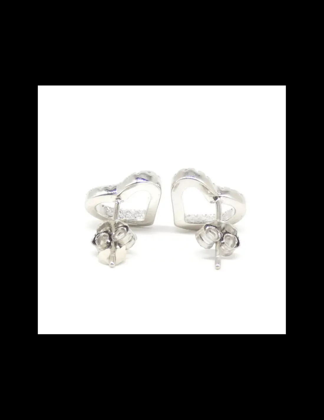 Fashion Pendientes silueta corazón circonitas plata de Ley rodiada Pendientes De Plata