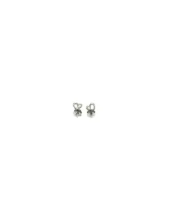 Fashion Pendientes silueta corazón circonitas colores 7mm Pendientes De Plata