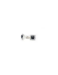 New Pendientes swarovski cuadrados 7mm azul Plata de Ley Pendientes De Plata