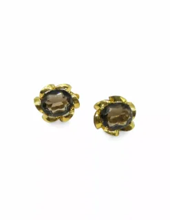 Cheap Pendientes tallaje antiguo piedra ámbar oro 18k Pendientes De Oro