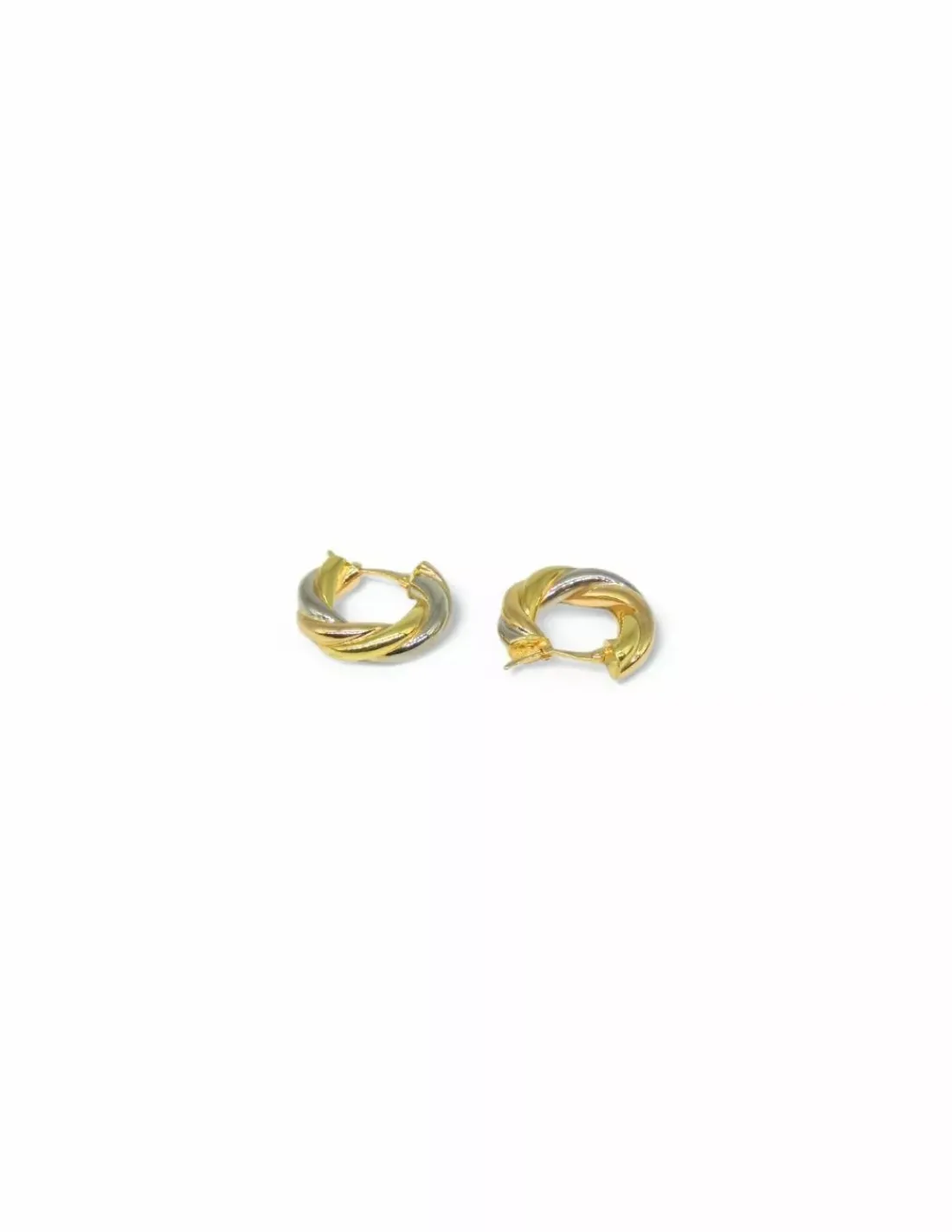 Hot Pendientes tipo aros enlazados tres oros 18k Aros De Oro|Pendientes De Oro