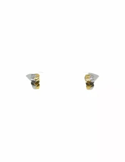 Outlet Pendientes trenzado oro bicolor 18k Pendientes De Oro