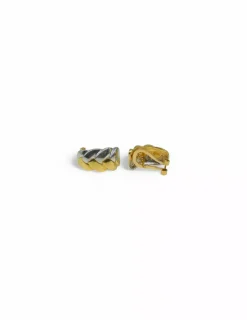 Outlet Pendientes trenzado oro bicolor 18k Pendientes De Oro