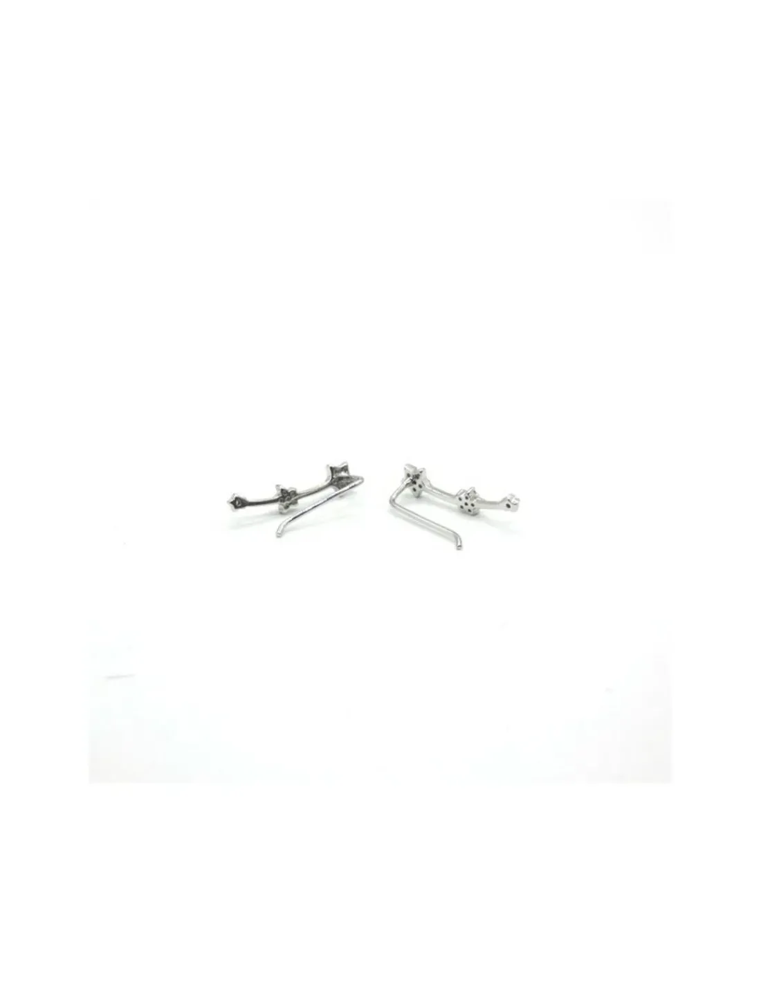 Cheap Pendientes trepadores tres estrellas circonitas Pendientes De Plata