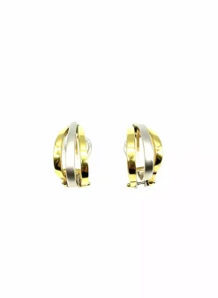 Online Pendientes triple medio aro bicolor oro 18k Pendientes De Oro