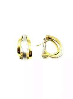 Online Pendientes triple medio aro bicolor oro 18k Pendientes De Oro