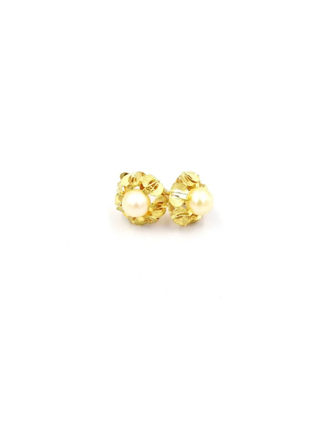 New Pendientes vintage perlas oro 18k Pendientes De Oro