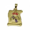 Fashion Placa escudo Real Madrid esmaltado oro 18k Colgante De Fútbol