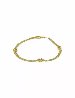 Shop Pulsera ancla con tres lunas oro 18k - 18.5cm Pulseras De Plata|Pulseras De Oro