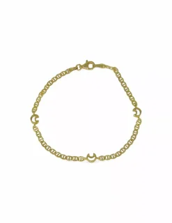 Shop Pulsera ancla con tres lunas oro 18k - 18.5cm Pulseras De Plata|Pulseras De Oro