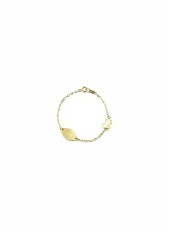 Fashion Pulsera bebé placa y carrito oro 18k - 13cm Pulseras De Plata|Pulseras De Oro