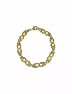 Best Sale Pulsera bicolor eslabón lazo oro 18k - 19.5cm Pulseras De Plata|Pulseras De Oro