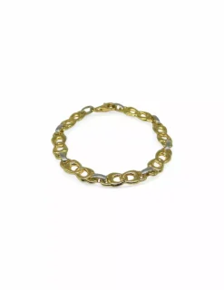 Best Sale Pulsera bicolor eslabón lazo oro 18k - 19.5cm Pulseras De Plata|Pulseras De Oro