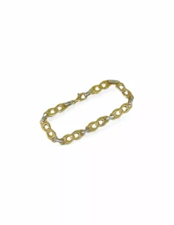 Best Sale Pulsera bicolor eslabón lazo oro 18k - 19.5cm Pulseras De Plata|Pulseras De Oro